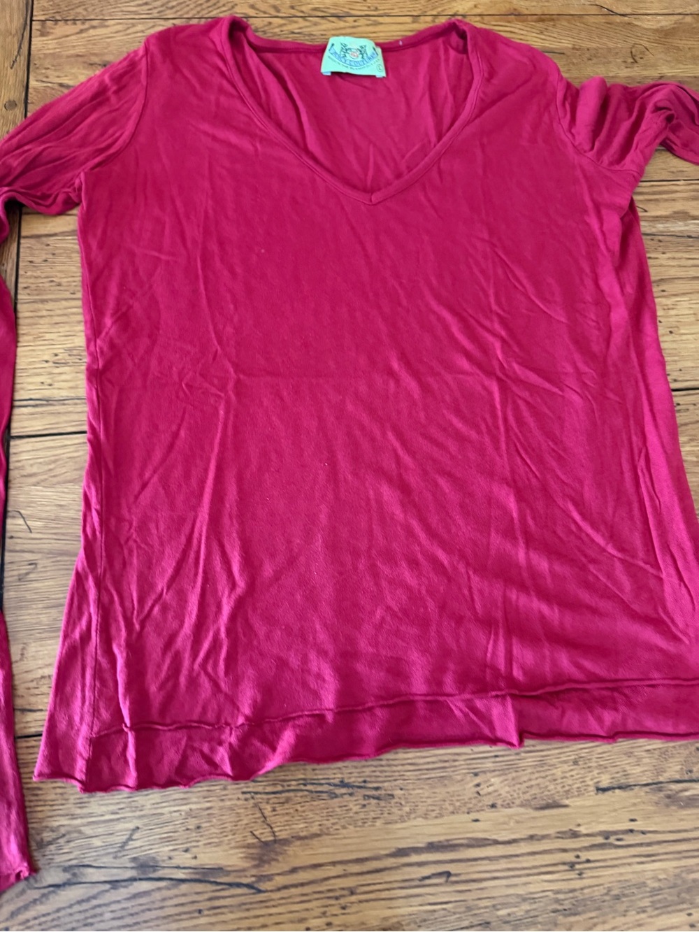 Juicy Women's V-Neck Long Sleeve Top - Red
